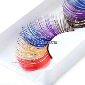 ICYCHEER Необычные Красивые Накладные ресницы с перьями красочные блестящие ресницы для макияжа