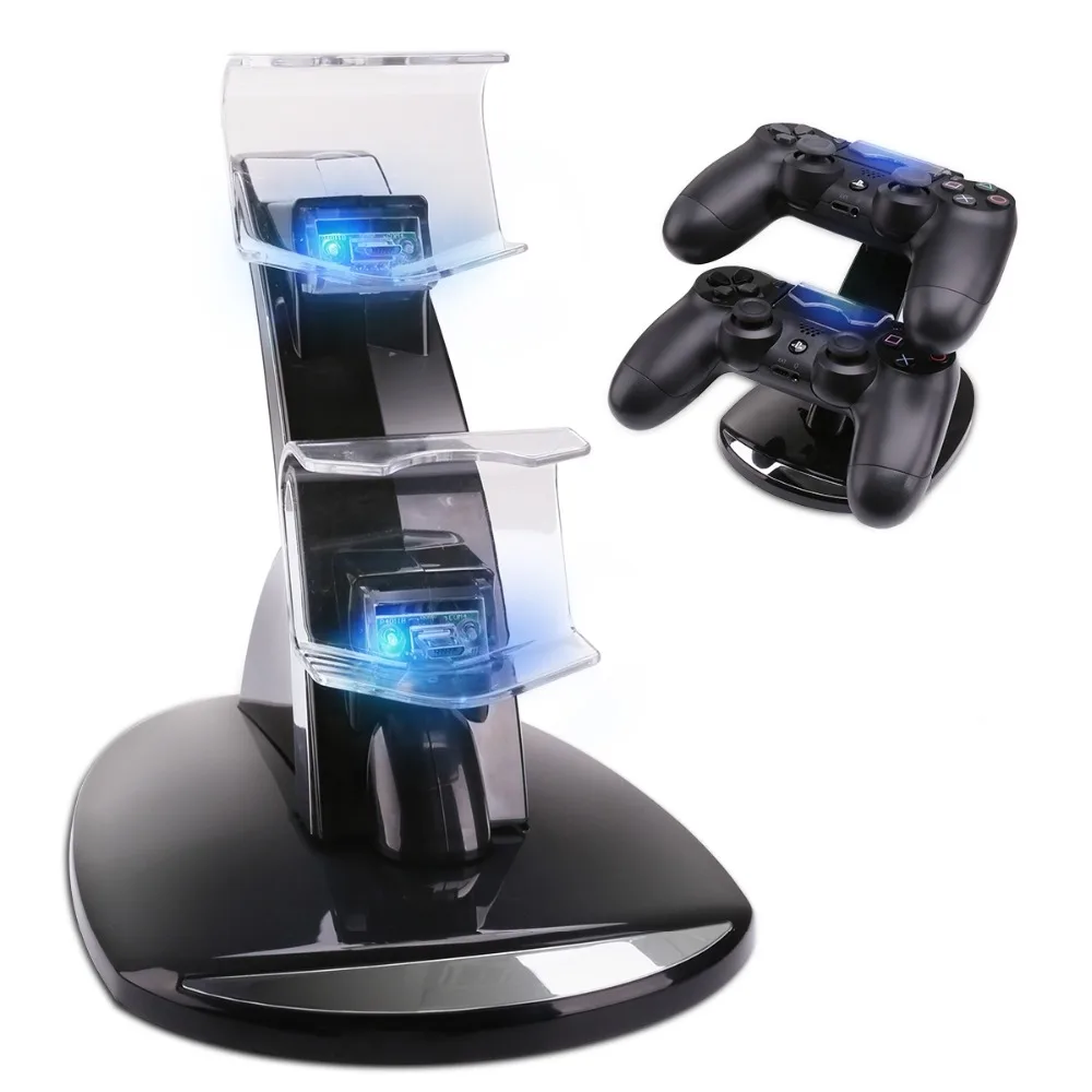 Контроллер Зарядное устройство Док-станция светодиодный двойной USB PS4 зарядная подставка Подставка для sony Playstation 4 PS4/PS4 Pro/PS4 тонкий контроллер