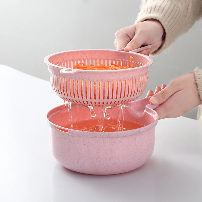 9 pcs /Set Kitchen Cutter Fruit Vegetable Slicer Potato Carrot Grater Garlic Chopper Mandoline Cutter with Noodle Drain Basket