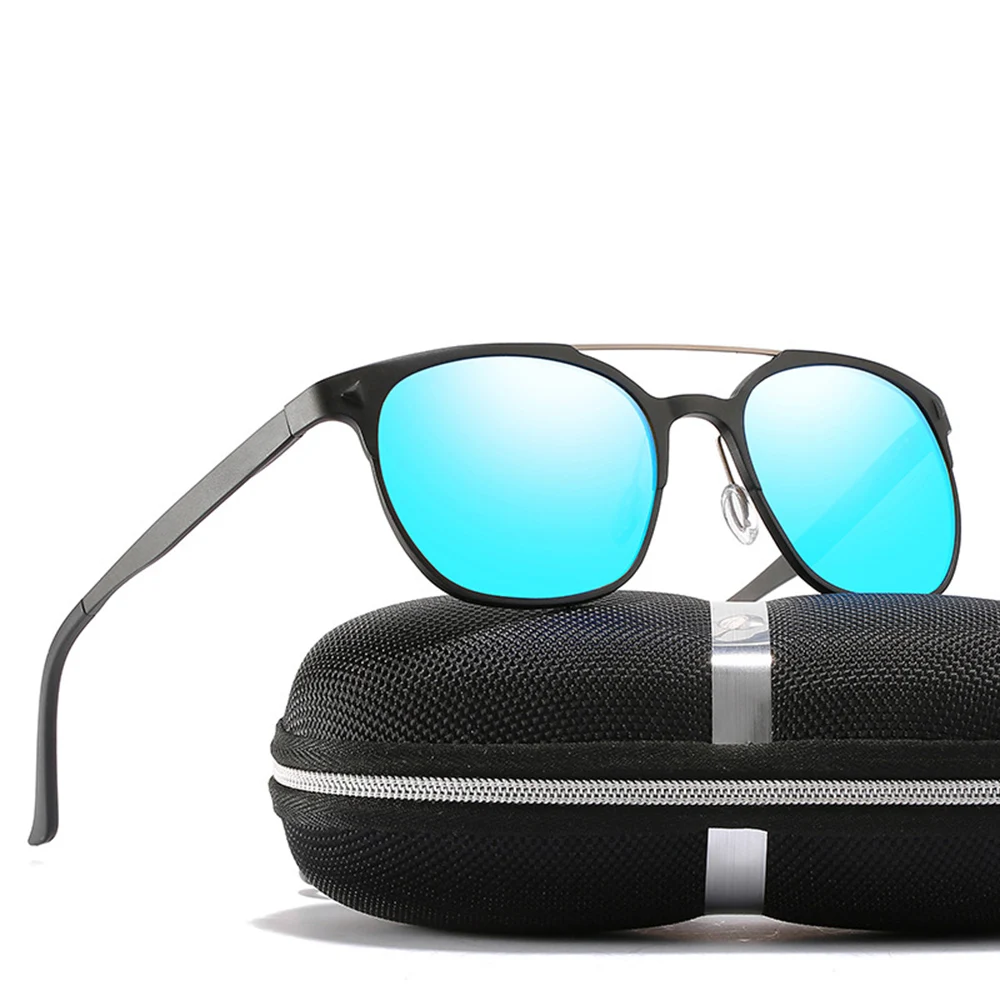 

Al-mg Retro Vintage Round Double Bridge Polarized Sunglasses Custom Made Myopia Minus Prescription Polarized Lens -1 To-6
