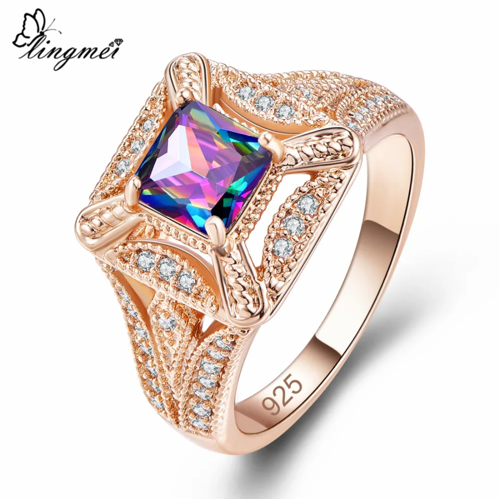 Lingmei Новое поступление GoldRing полный размер таинственный и зеленый кубический