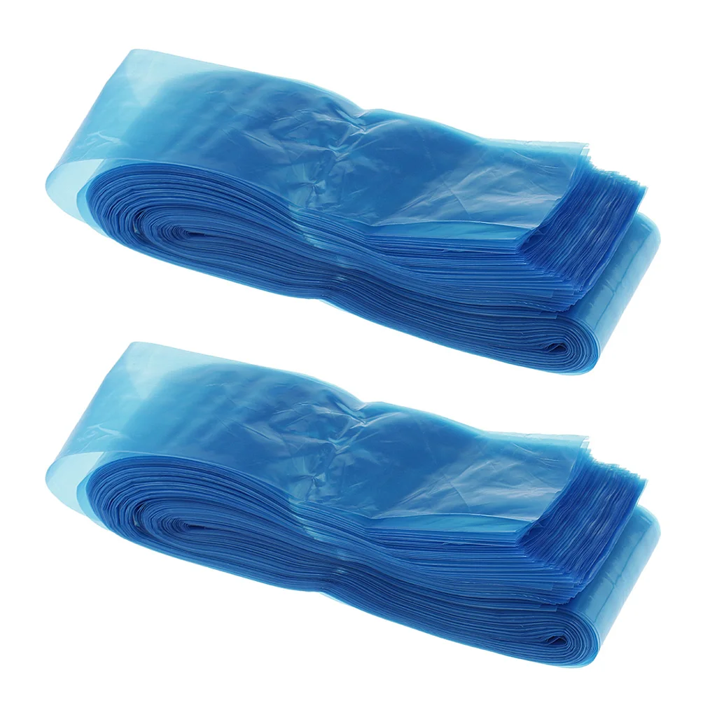

200PCS Durable Blue Tattoo Clip Cord Sleeves Tattoo Machine Power Cord Pen Dustproof Covers Bags for Tattooing Supply - Blue