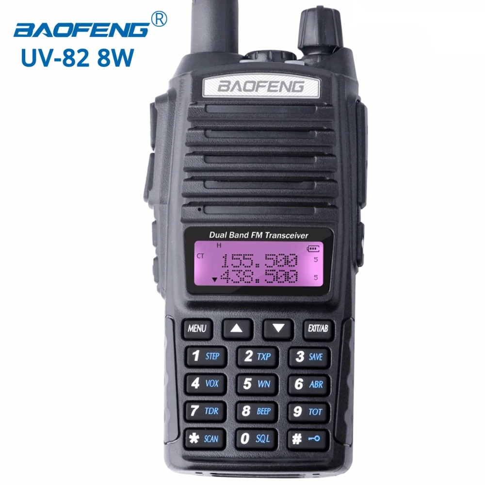 Портативная рация Baofeng UV 82 Plus 8 Вт двухдиапазонный приемопередатчик 10 км мощности