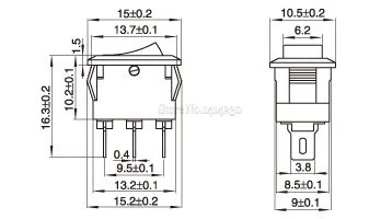 10 шт. переключатель питания 3 контакта А 250 В х15 мм|switch on|switch on offswitch off |