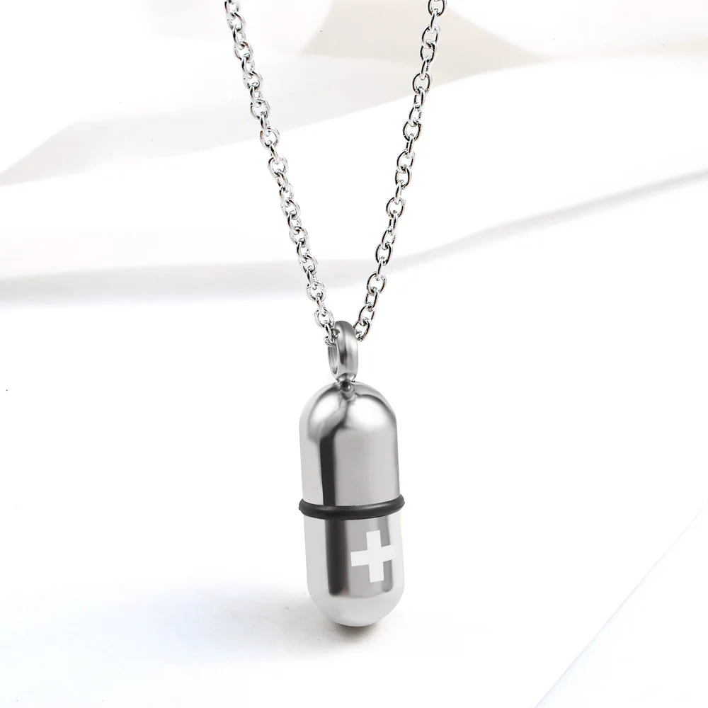 Мини урны похорон ларца кремации Нержавеющая сталь урна Цепочки и ожерелья