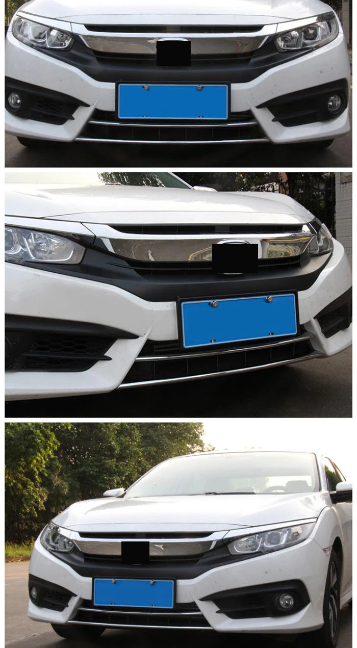 2 шт. Подходит для HONDA CIVIC Хром передний Нижний Бампер решетка для губ решетка крышка вставка протектор молдинг отделка гарнир защита