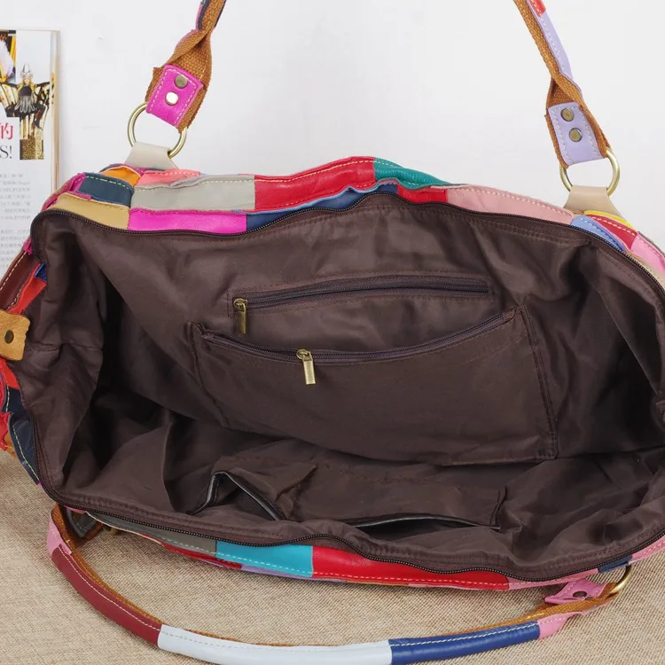 Кожа овчины сумка национальной случайные тенденции разноцветные плиссированные