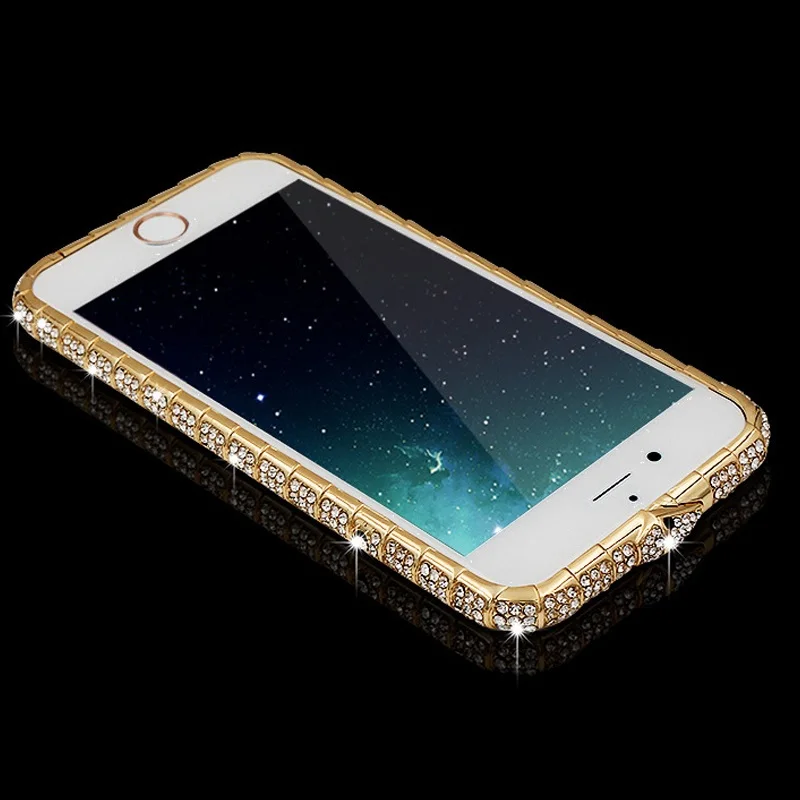 Gold Роскошный чехол-бампер с алмазами на для iPhone XS Max XR 6 6S 7 8 Plus металлическая змеиная Пряжка рамка Капа Блеск Кристалл Стразы чехол для телефона - Цвет: Gold