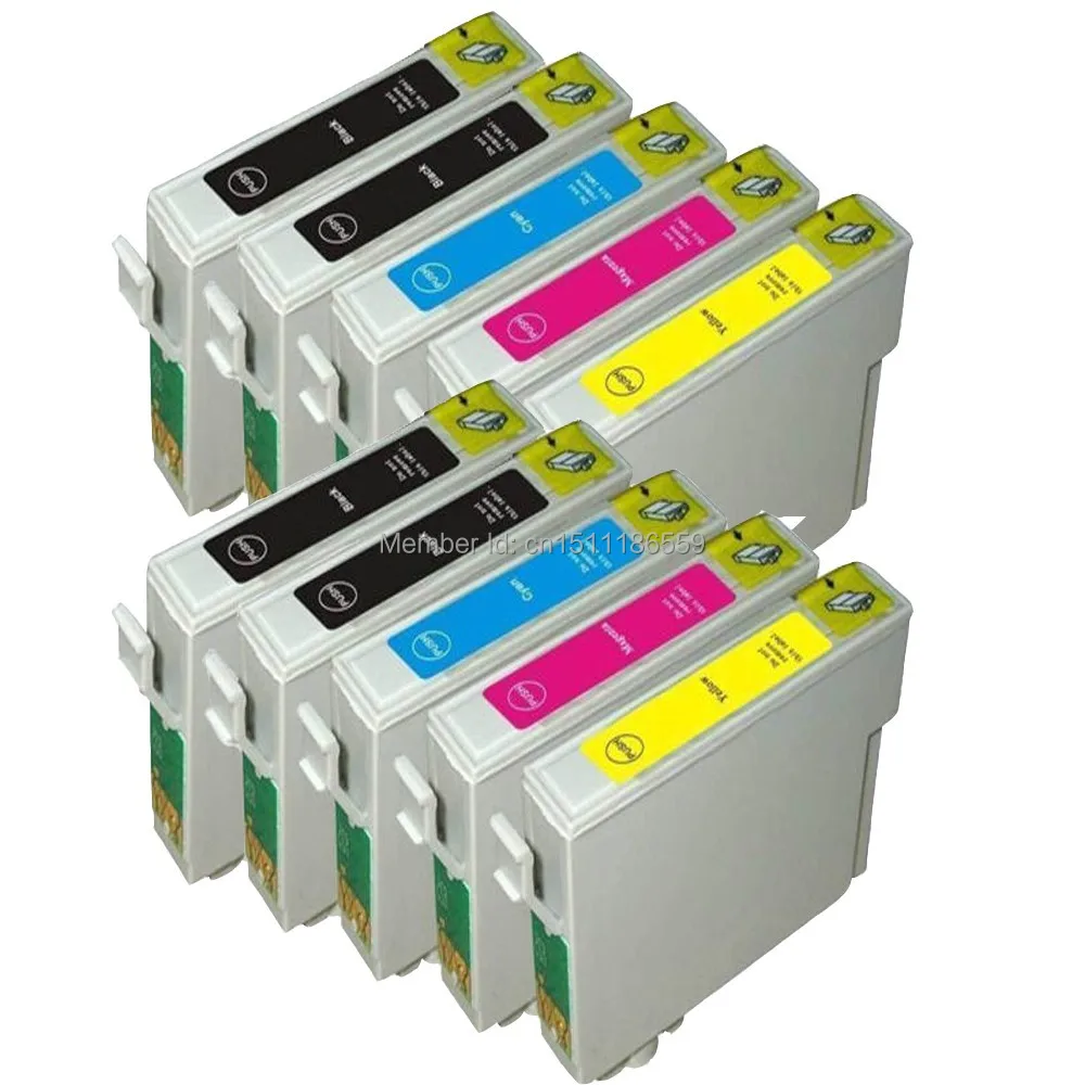Картридж чернильный 10x совместимый с T0711 T0712 T0713 T0714 для принтера EPSON stylus SX100 SX105 SX200