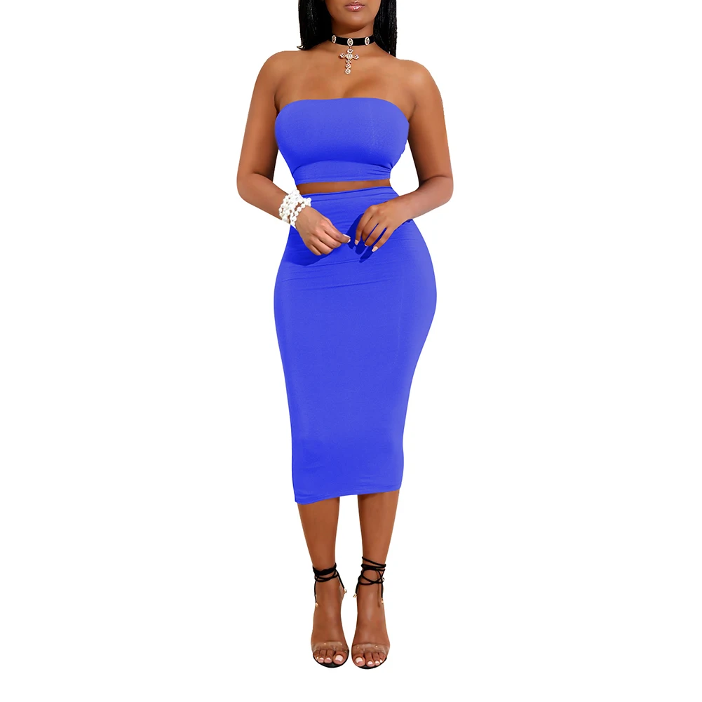 

Newly Summer Women 2 Pieces Set Off Shoulder Crop Tops Skirts Bandage Backless Party Club Bodycon Outfits m99