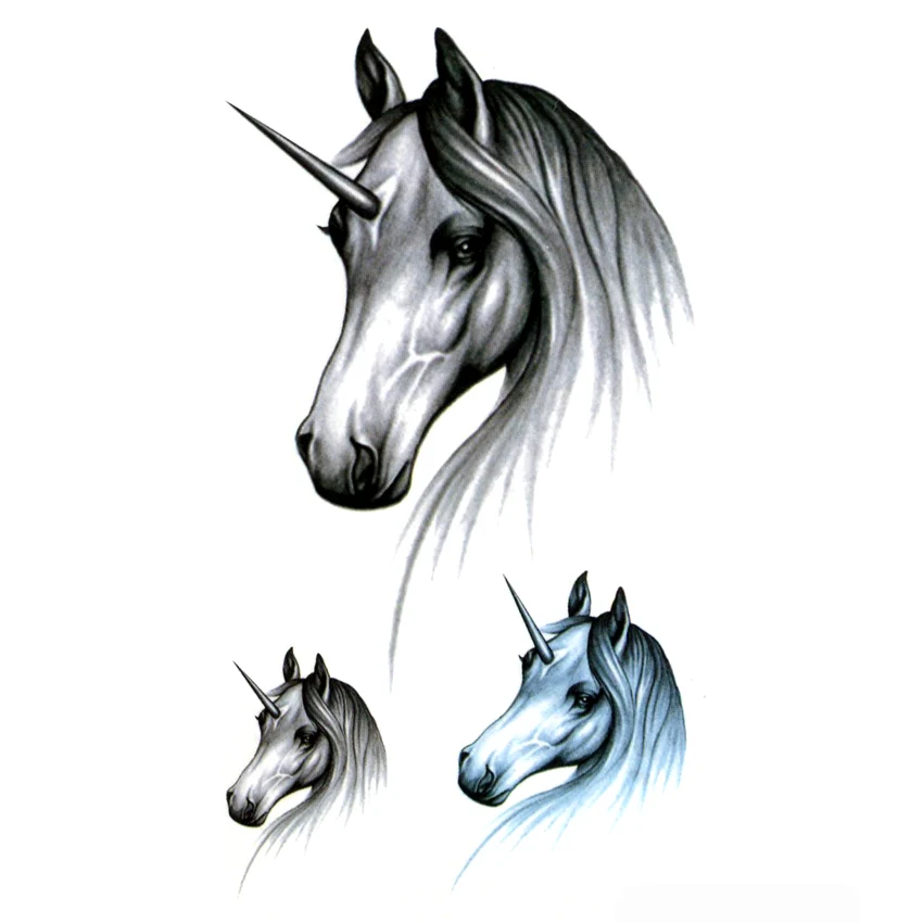 

Unicorn Waterproof Temporary Tattoos Men Maquiagem Beauty Horse Temporary tatoo Sticker Tatouage temporaire adesivos