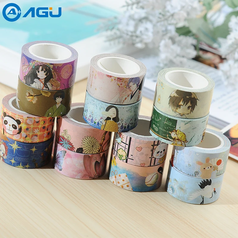 AAGU Новое поступление 1PC20mm * 7 m широкий мультфильм крафт васи лента декоративная