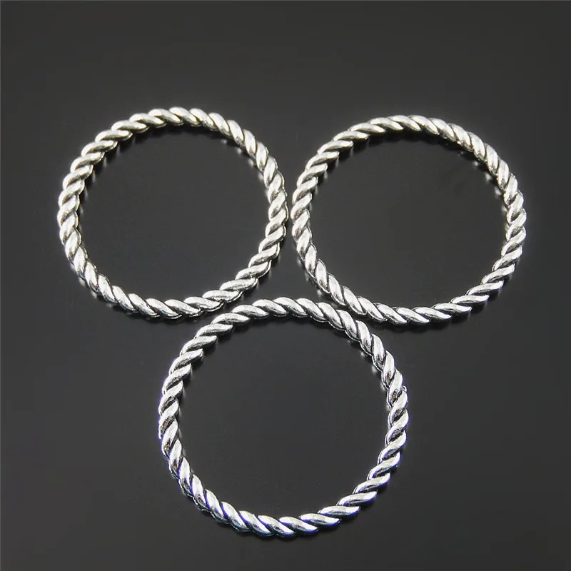 20 шт античный серебряный цвет Круглый Круг Аксессуары для изготовления