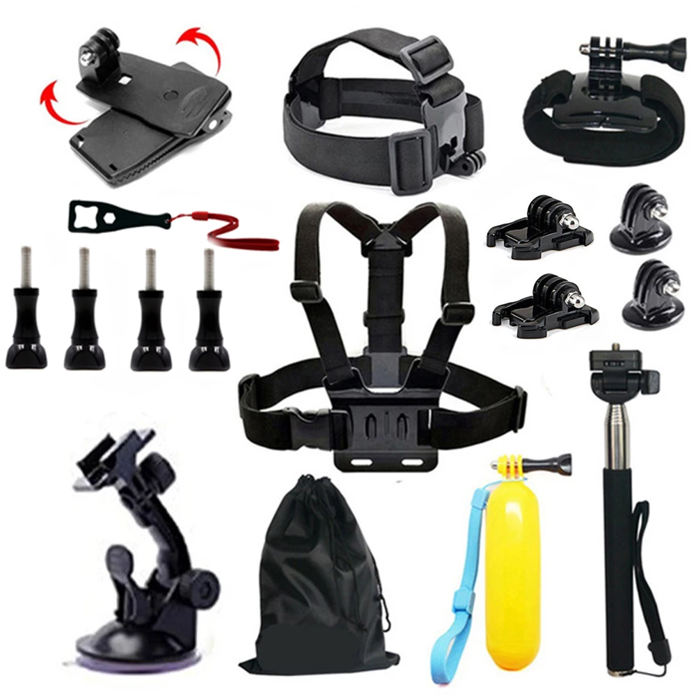 for GoPro accessories 12 in 1 Set Family Kit for Go Pro HD Hero 7 6 5 4 3 3+ 4 SJ5000 SJ6000 Sjcam accessories package