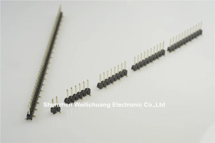 2.54mm 0.100&quot Single row Pin Header Male SMT SMD Mount PCB Connector straight 2 3 4 5 6 7 8 9 10 12 16 18 20 25 30 40 |