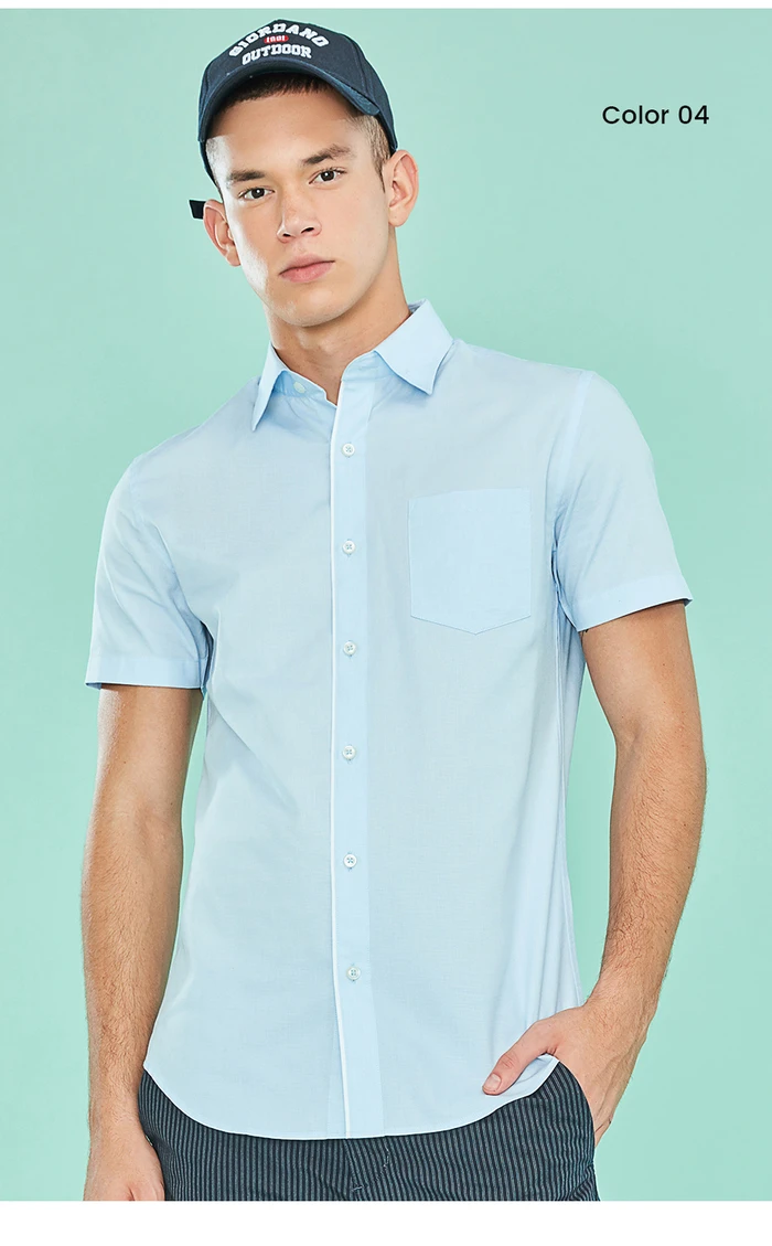Giordano две простые рубашки slim fit с короткими рукавами выполненные из хлопка и полиэстера, имеется шесть различных цветов на выбор