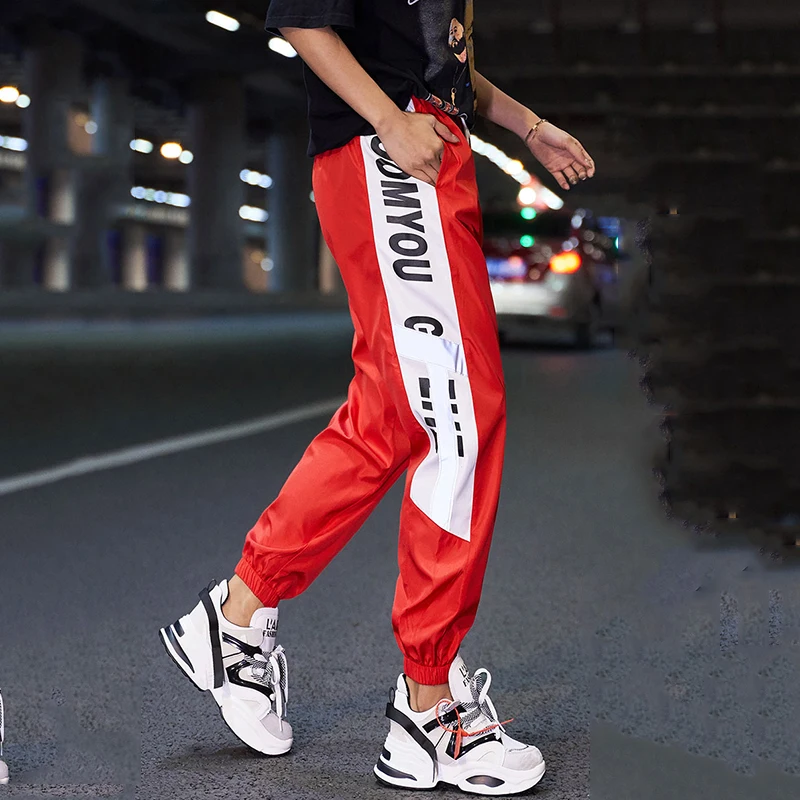 Брюки унисекс в стиле хип-хоп женские осенние свободные спортивные брюки