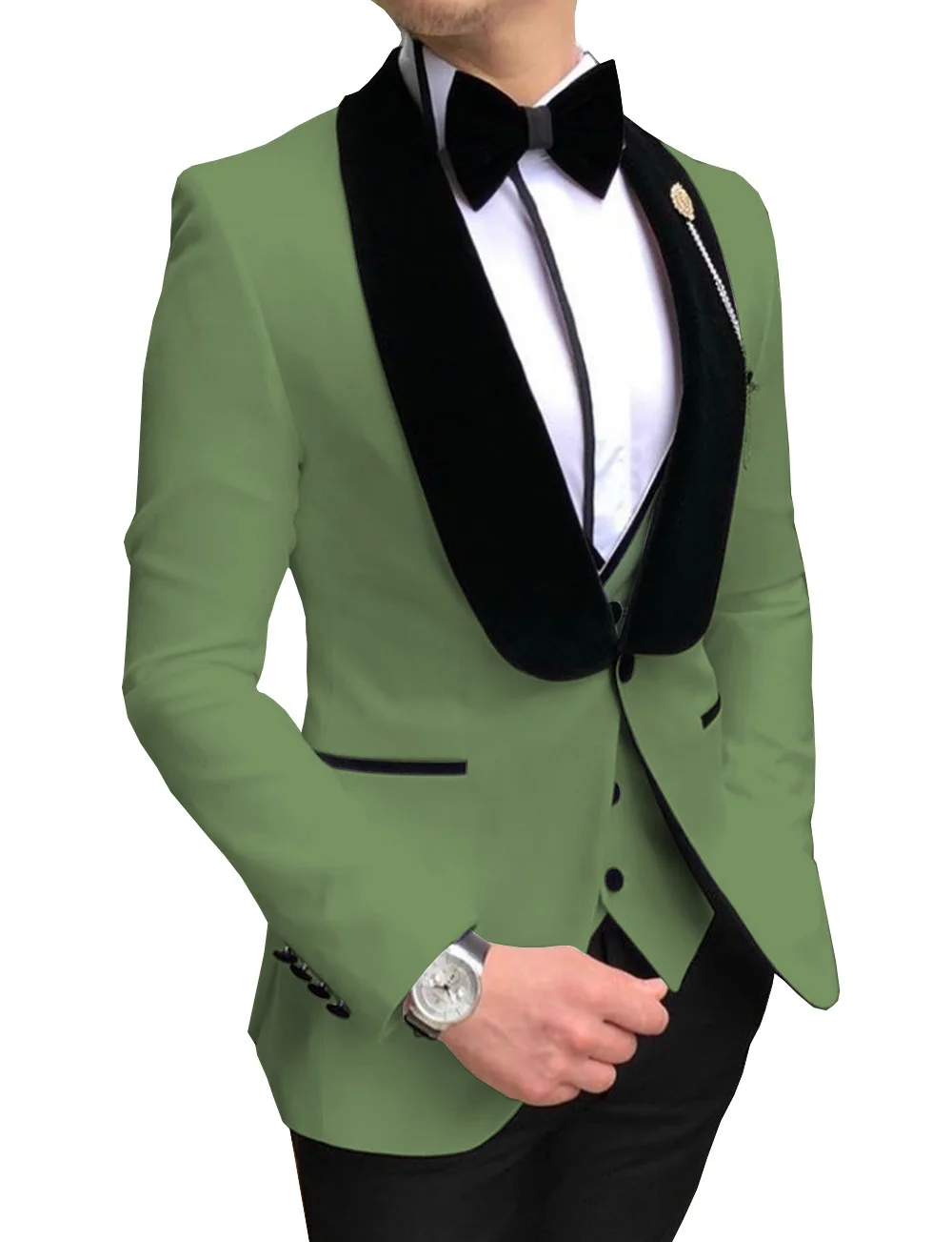 Мужские белые костюмы Slim Fit 3 шт. деловая куртка смокинг Блейзер джентльмен для свадьбы жених выпускного вечера Вечер(Блейзер+ жилет+ брюки