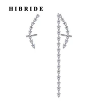 hibride new arrival aaa cubic zircon stud earrings for women water drop design birdal accessories boucle doreille jewelry e 05