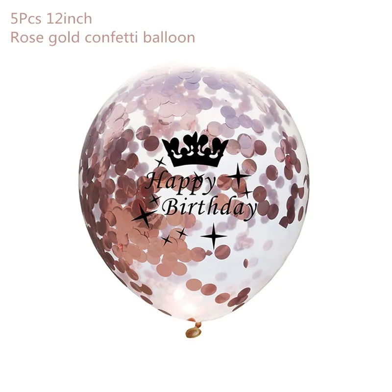 5pc confetti balloon Розовые и золотые воздушные шары Свадебный декор для праздника вечерние сердце воздушный шар из фольги воздушные шары с днем рождения воздушный шар День рождения DIY Декор - Цвет: 5pc confetti balloon