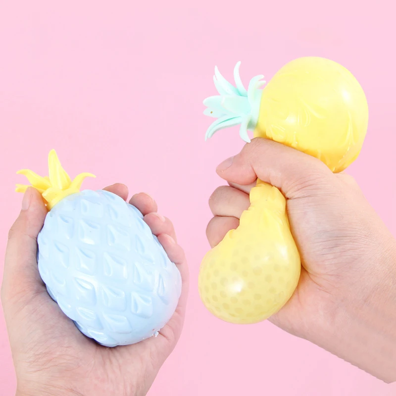 Детская забавная игрушка из мягкой резины с рисунком ананаса Squeeze эластичный мяч