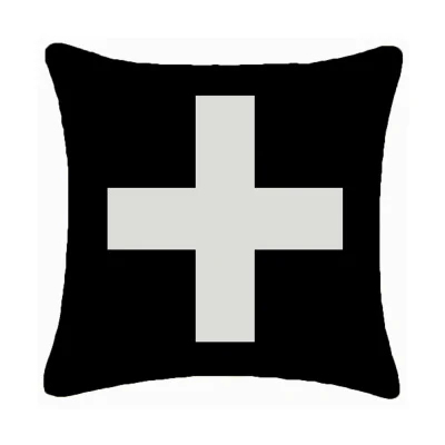 decorative cross waved line simple black white print cushion cover fancy housewarming gift sofa chair floor pillow | Дом и сад