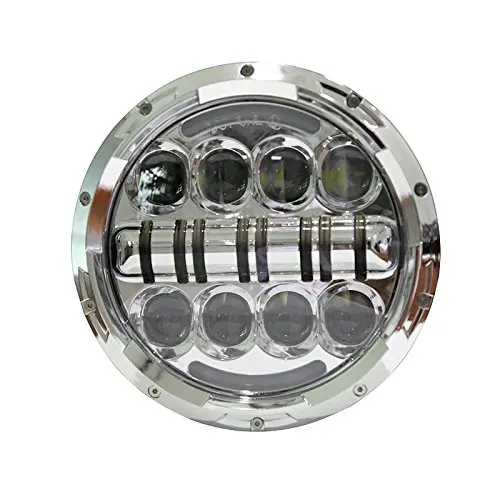 7 inch LED Headlight Amber turn signal Certified by DOT headlamp Motorcycle 7'' High Low Beam 80W white DRL for jeep1 Pcs |