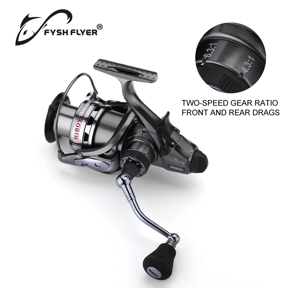 New Carp Fishing Spinning Reel Two-Speed Gear Ratio 10+1BB 4.3:1/6.3:1 Drag 17lb Aluminum Front and Rear CNC Handle | Спорт и