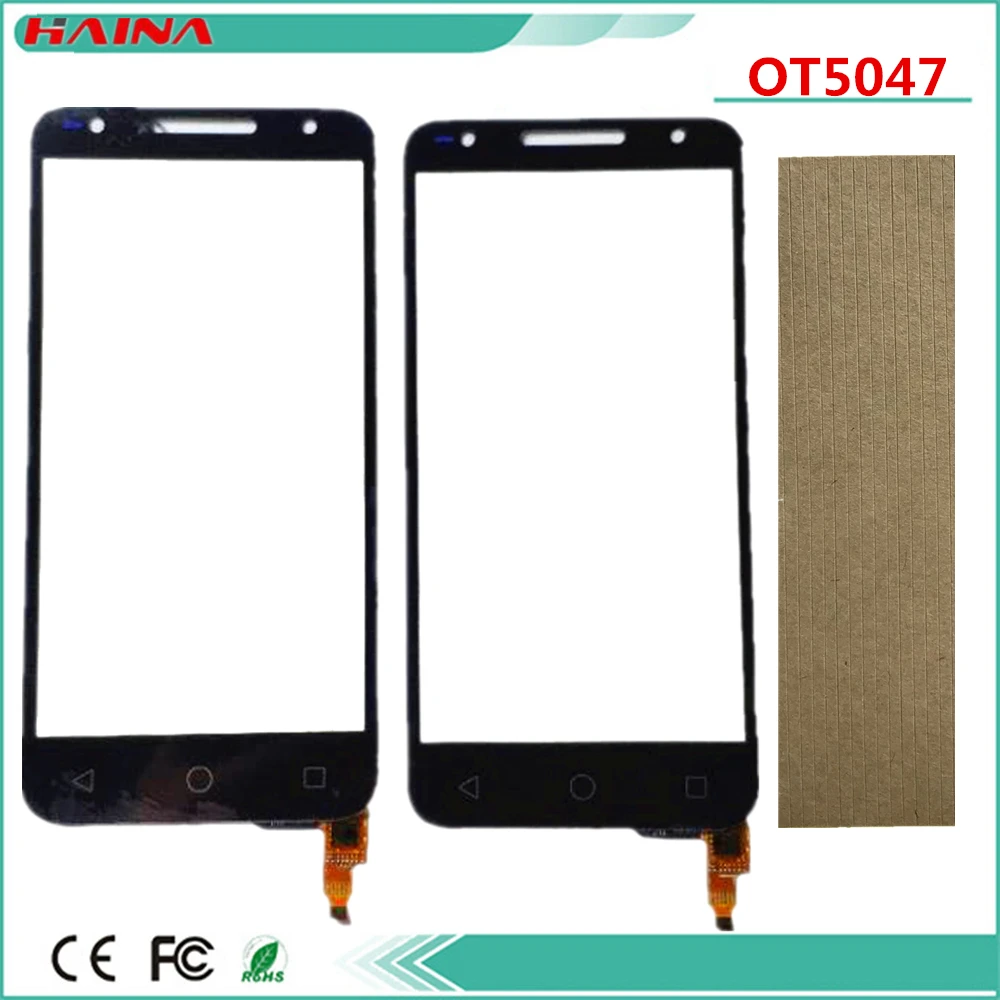 Стеклянный сенсорный экран с лентой черный для Alcatel U5 HD 5047D 5047I 5047U 5047Y OT5047 |