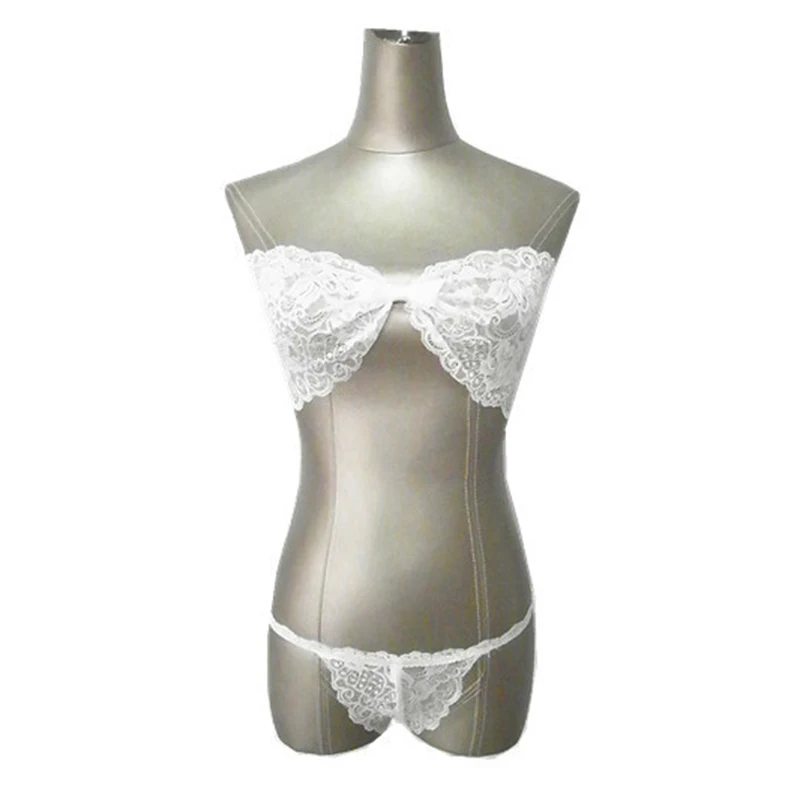 2018 сексуальный белый кружевной бюстгальтер без бретелек наборы