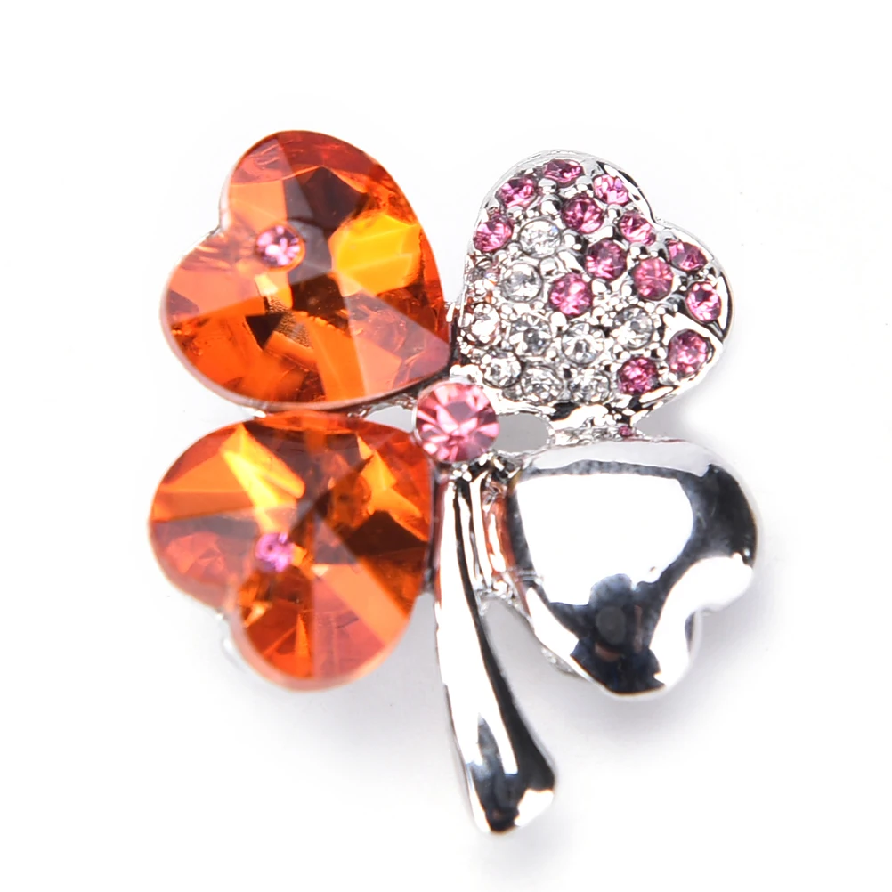 Кристальная тканевая булавка брошь в форме четырехлистного клевера|pin brooch|cloth