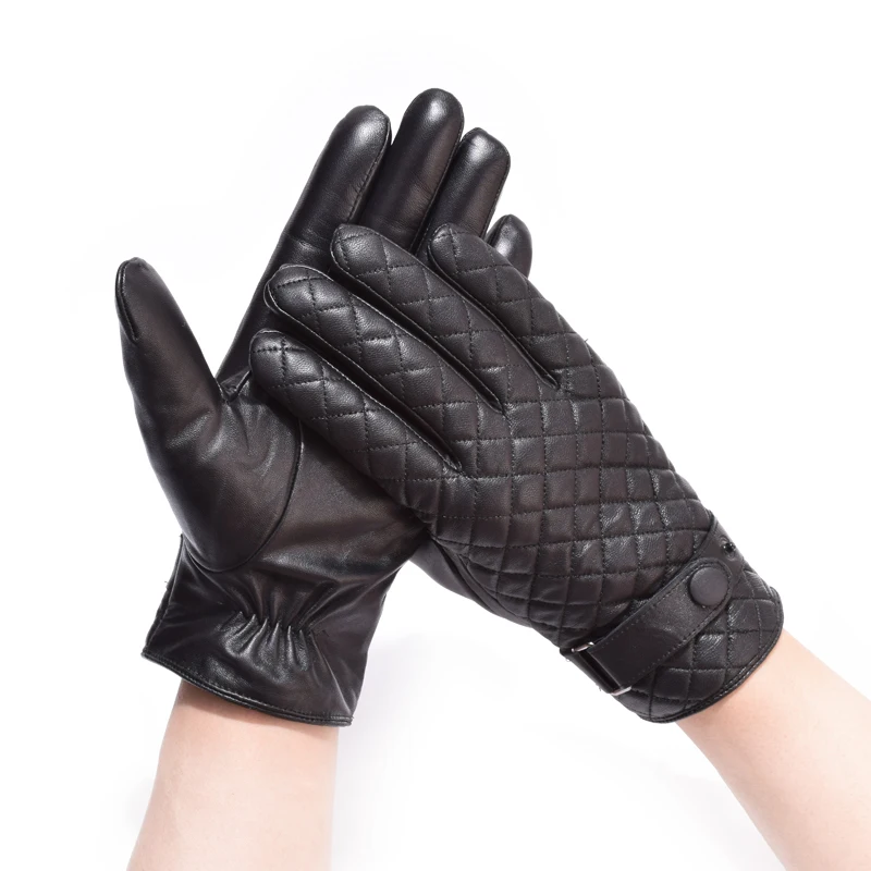 Мужские перчатки из натуральной кожи варежки велосипедные 2017 теплые плотные
