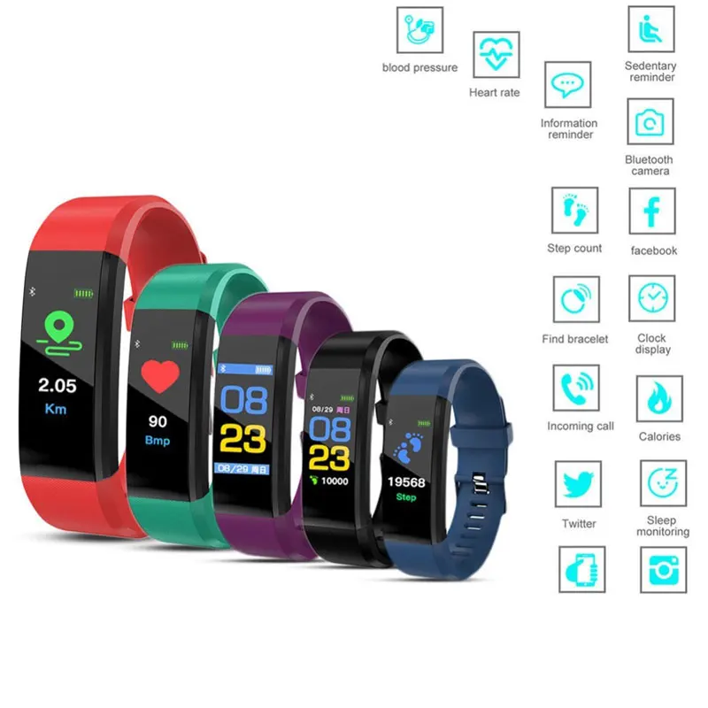 Новый умный Браслет Смарт часы с пульсометром и тонометром фитнес браслет