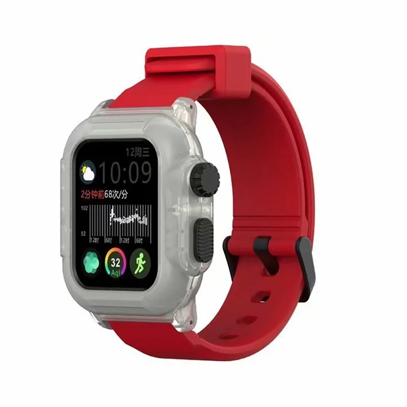 13 Lumin RedStrap Водонепроницаемый чехол для Apple Watch band 4 iwatch band 42 мм силиконовый ремешок 44 мм 40 мм pulseira браслет умные часы аксессуары петля - Цвет ремешка: 13 Lumin RedStrap