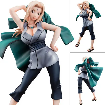 Фигурку Наруто Tsunade аниме модель мультфильм куклы ПВХ см 21 Японская статуэтка для