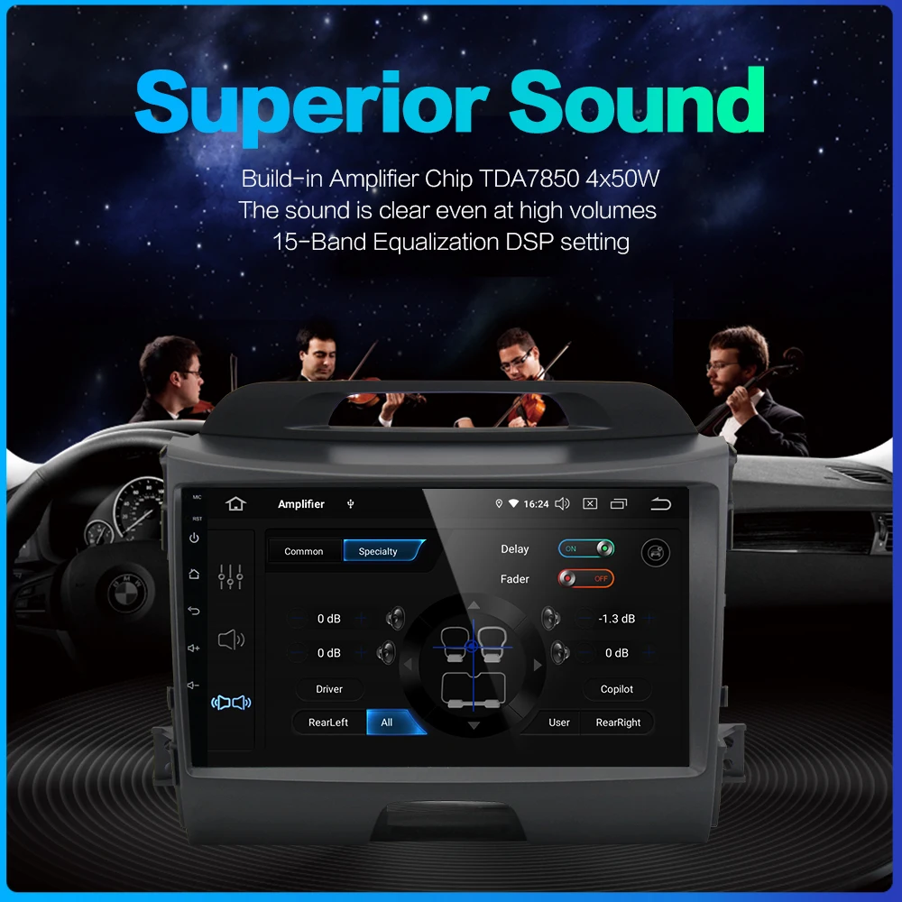 Dasaita " ips автомобильный Android 9,0 радио плеер для Kia Sportage R 2013 Bluetooth gps навигатор автомобильный аудио