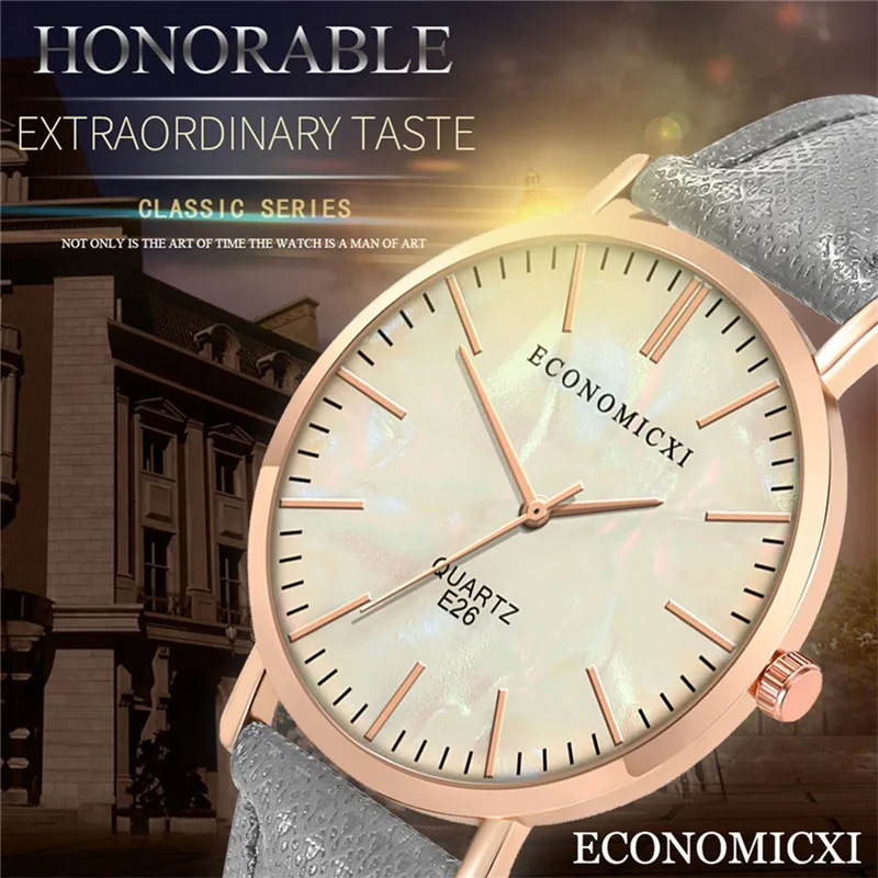 ECONOMICXI Брендовые женские кварцевые часы Деловые модные женское платье военные