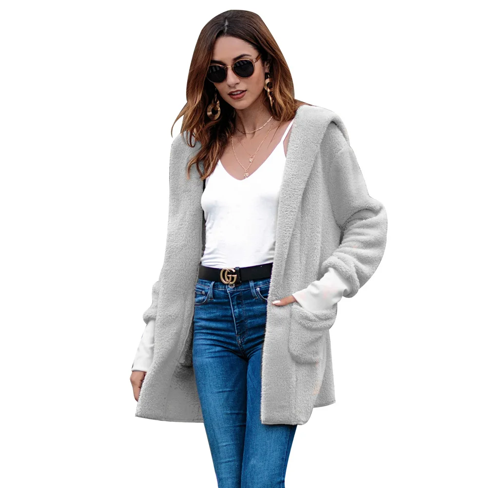 Fleece Cardigan Cashmere Sweater Women Casual Knitted Warm Outerwear Female Long Coat Soft Womens Jumper Pull Femme |