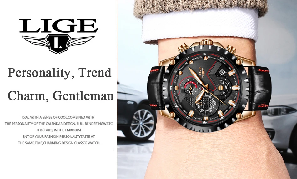 Lige мужские часы модные кварцевые армейские военные мужские часы, наручные часы лучший бренд роскошные кожаные водонепроницаемые спортивные часы Relogio Masculino