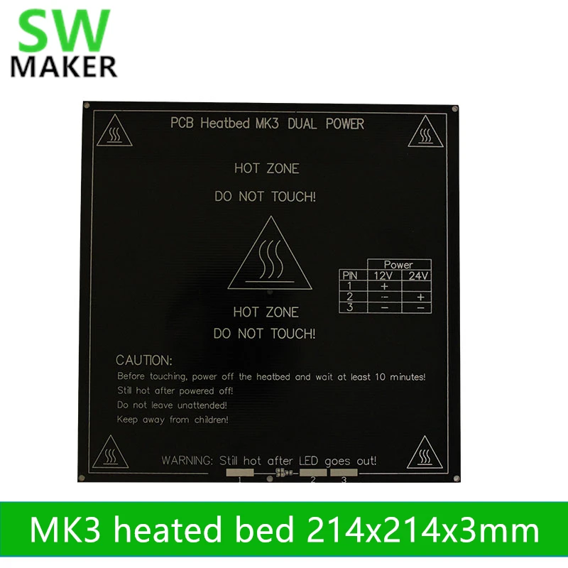 

Reprap 3D printer 214x214mm MK3 heated bed aluminum heating hot bed reprap heating bed sheet 3mm thickness