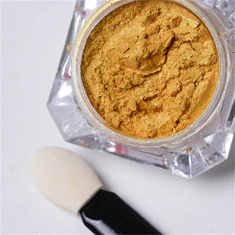 1 г/кор. Золотая Серебряная зеркальная блестящая пудра для ногтей Пыль дизайна