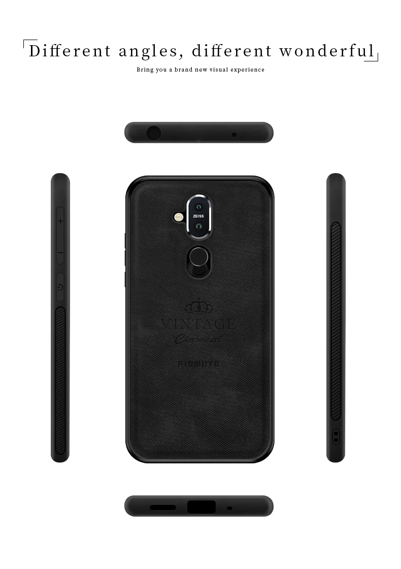 Чехол-бампер для Nokia 8 1 из искусственной кожи + поликарбоната ТПУ ударопрочный