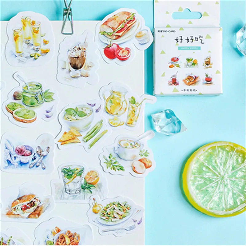 46 шт. наклейки с изображением вкусной еды | Канцтовары для офиса и дома