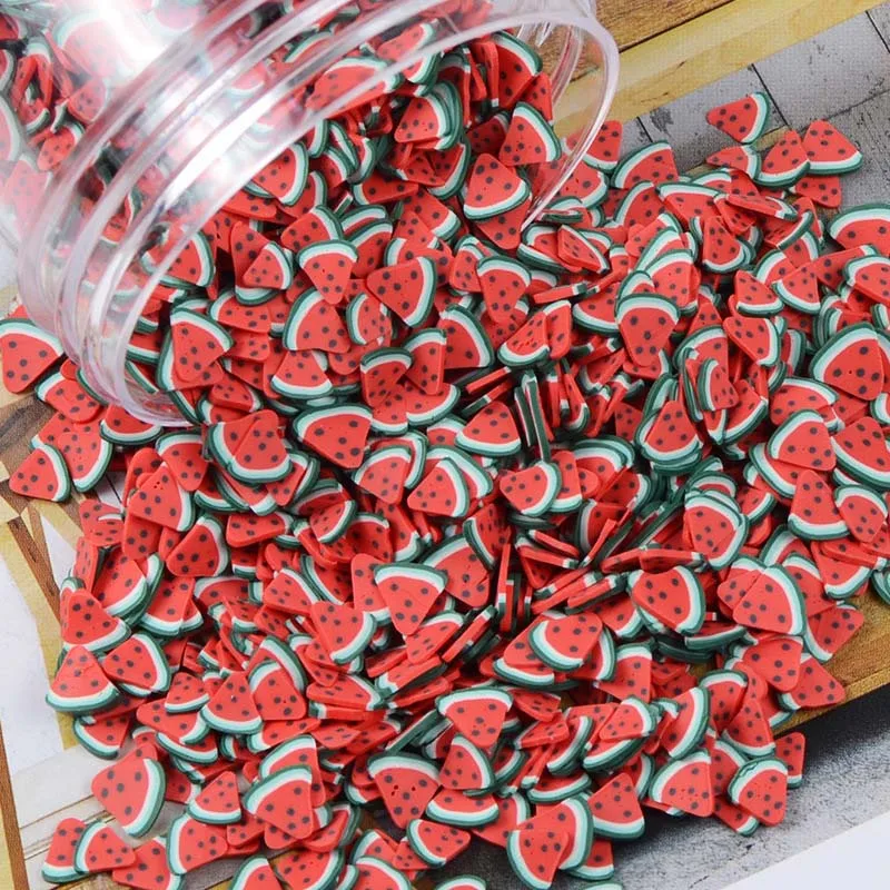 17 Watermelon 100 г/лот, полимерная Горячая глина, разбрызгивает цветные фруктовые смайлики, конфеты, разбрызгивает для поделок, сделай сам, для изготовления ломтиков ногтей, материал для слизи - Цвет: 17 Watermelon