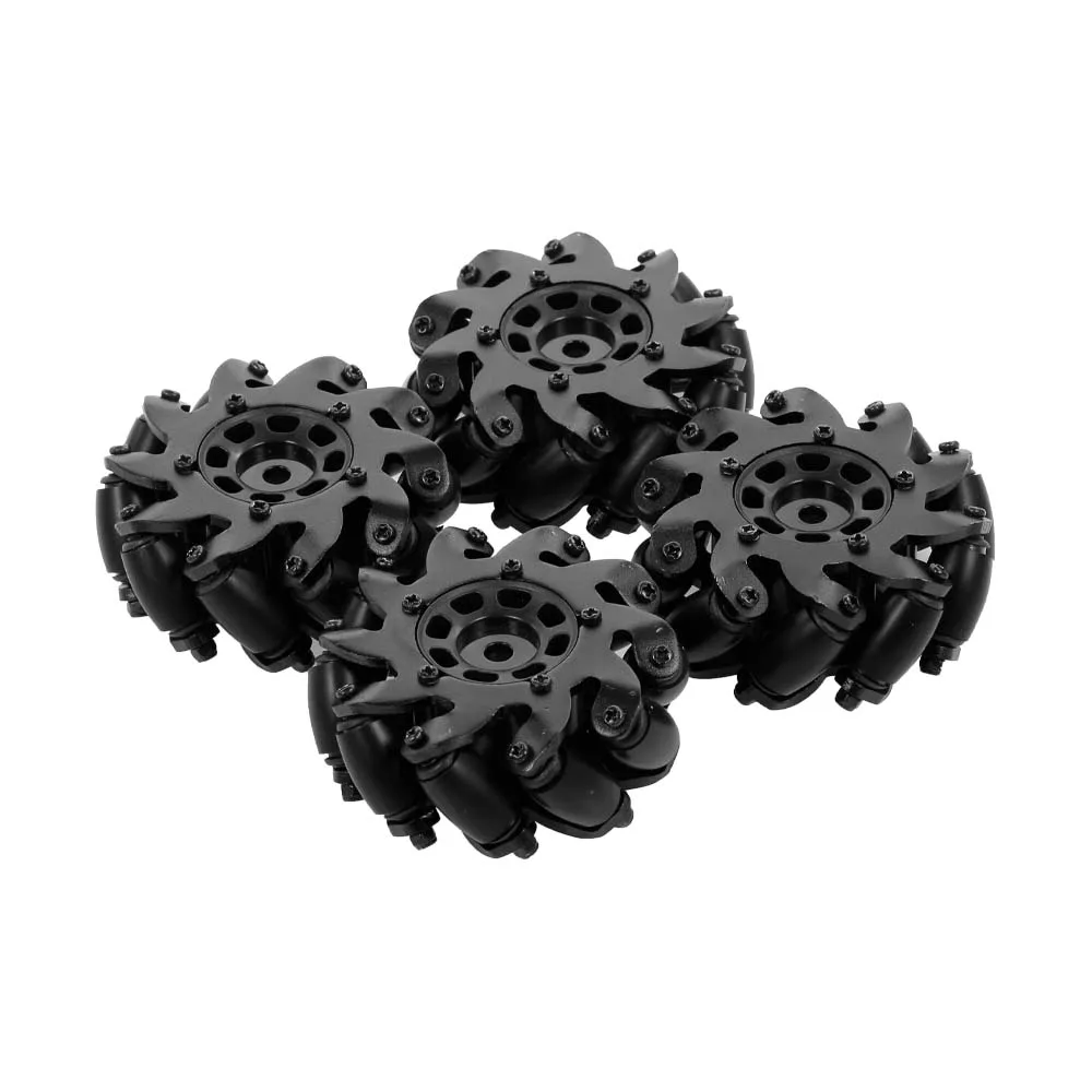 4Pcs Mecanum Wheel Kit Heavy Duty Drive 4WD Wheel Omnidirectional Mecanum Wheel with Coupling for 1/10 RC Truck Buggy