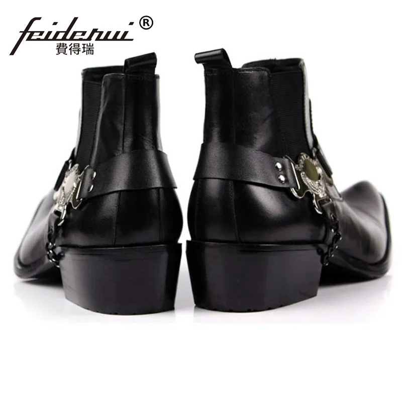 Мужские ковбойские ботильоны из натуральной кожи с острым носком|boots brand|boots