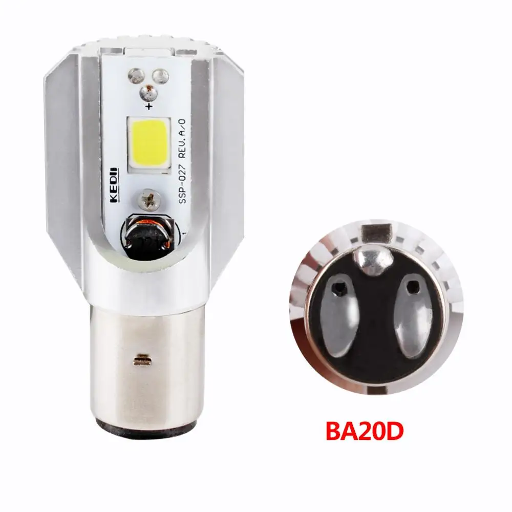 10 шт. H6 светодиодные фары для мотоцикла COB Led 1000LM BA20D H/L лампа скутера ATV мото