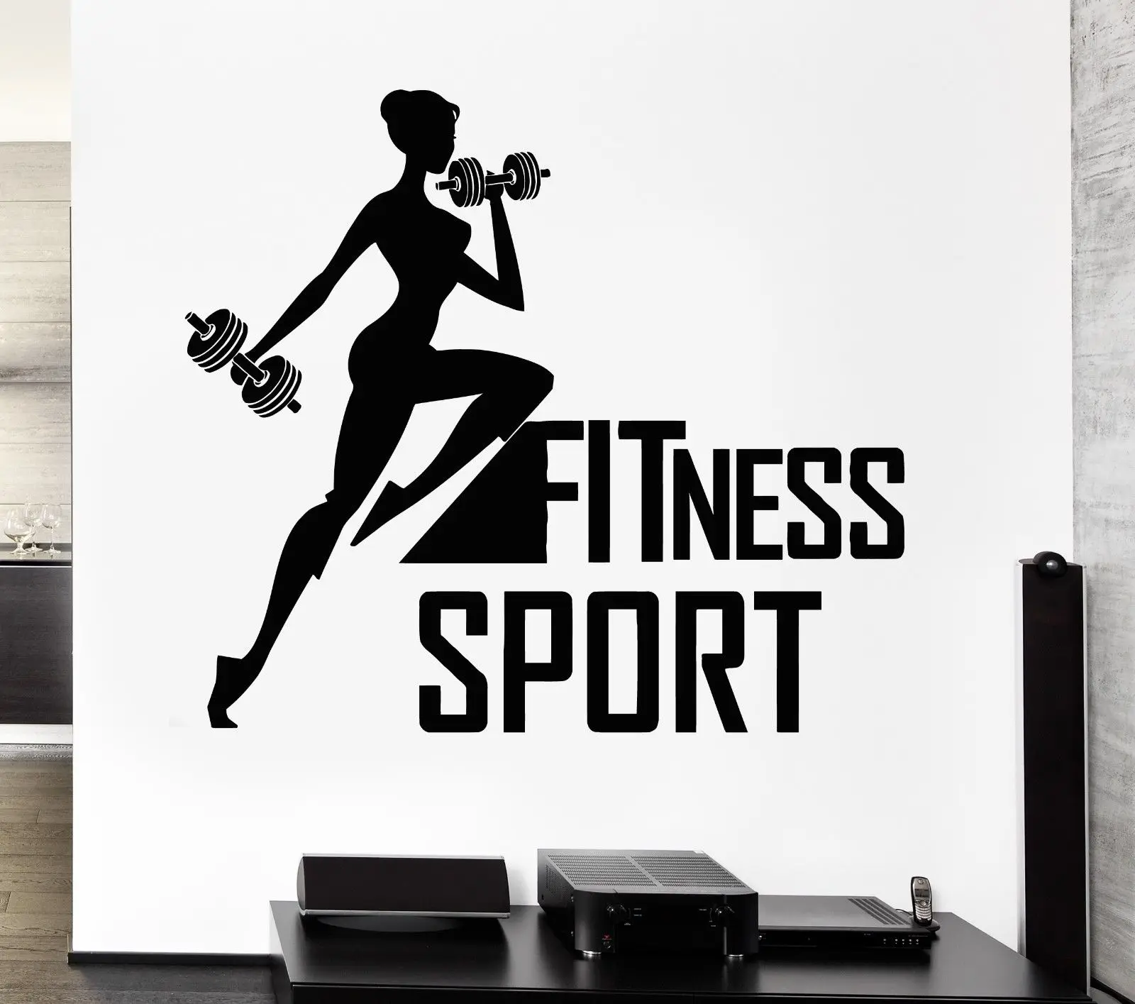 Фотообои для фитнеса женского спортзала бодибилдинга|sports wall decals|wall decalsmural art |