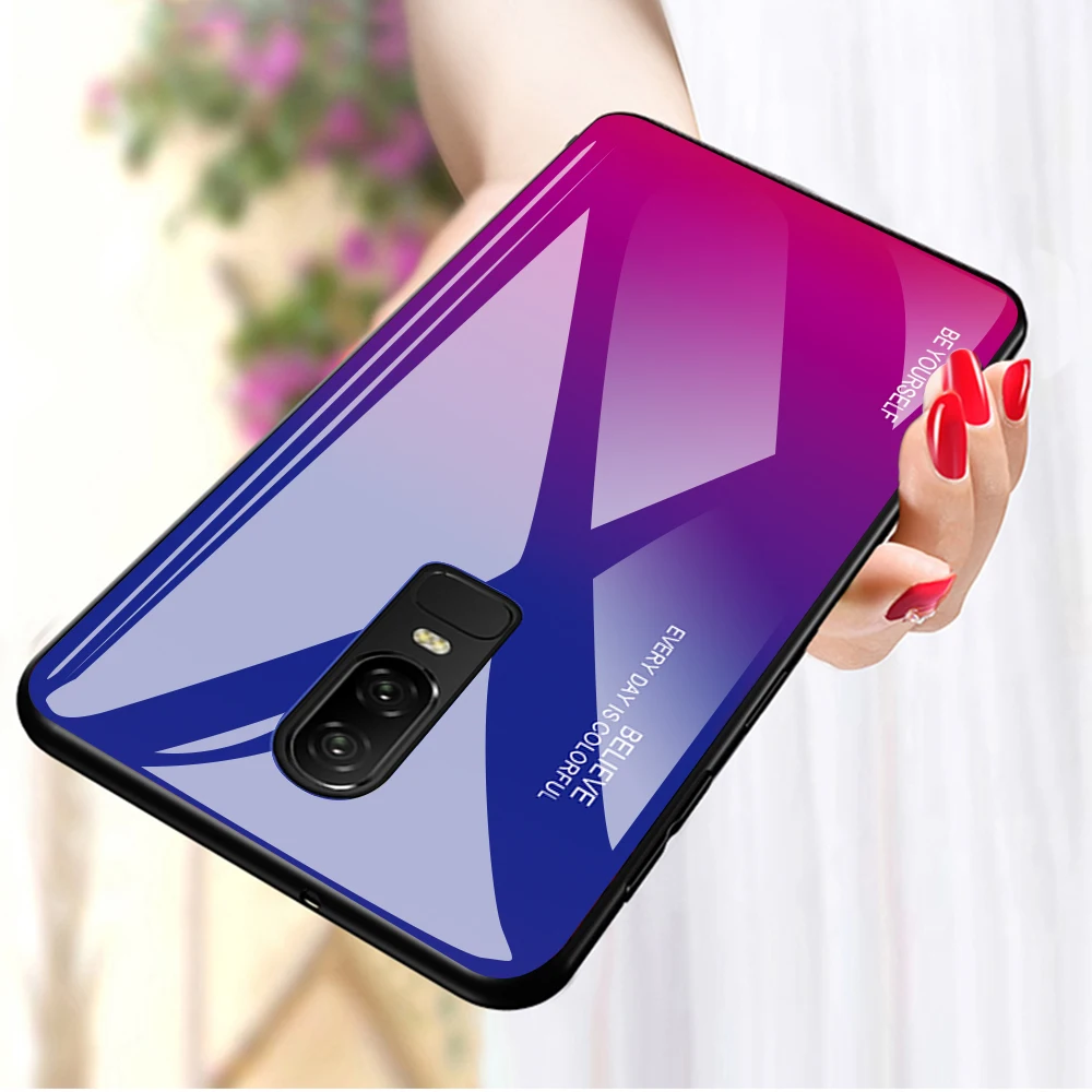 Чехол для телефона Oneplus 6 T чехол с градиентом из закаленного стекла Oneplus6 Oneplus6T Capa
