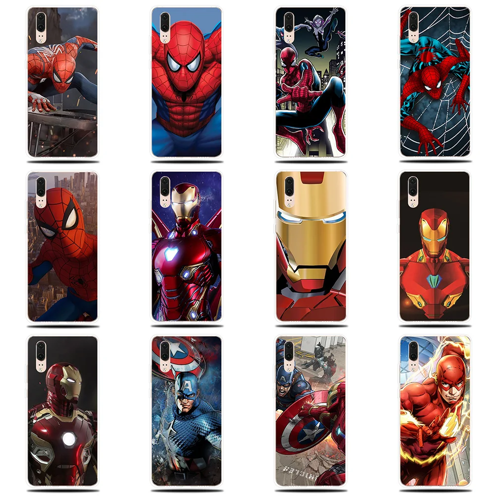 Spiderman Iron Man Silicone Phone Case For Huawei P8 P9 Lite 2017 P Smart 2019 Soft Cover P10 P20 P30 Pro |
